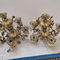 لوستر ۵ شاخه برنجی جفت|لوستر و چراغ آویز|تهران, علی‌آباد|دیوار