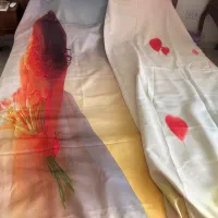 دو قواره پرده پانچی هازان چاپی
