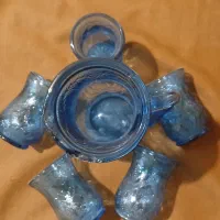 پارچ لیوان بلور لاجوردی دکوری