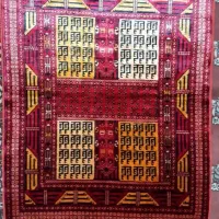 فرش دست بافت دورو تمام ابریشم ترکمن