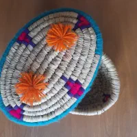 سبد حصیری دردار کپو جاشمعی کوچک چوبی نو