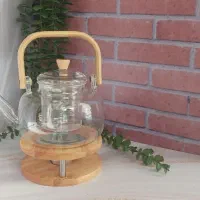 قوری پیرکس با دسته چوبی