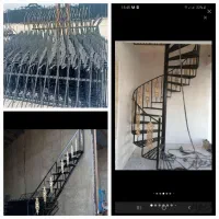 پله نردبان اهنی نرده بالکن حفاظ درب دیوار باغ حیاط