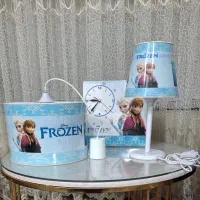 سرویس ۳ تیکه آباژور و لوستر و ساعت طرح فروزن