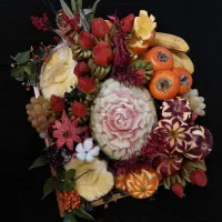 یلدایی عروس، میوهآرایی، حکاکی هندوانه و کدو|خدمات پذیرایی، مراسم|همدان, |دیوار