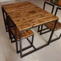 میز وصندلی چوب فلز