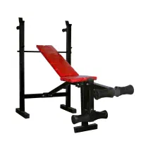 میز پرس سینه خانگی+ میله هالتر و دمبل و وزنه