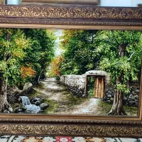 تابلو فرش دستبافت کوچه باغ ابریشم/فروش نقد و اقساط