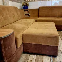 ۲ دست مبل مدل ال به رنگ سرمه ای و نسکافه ای|مبلمان خانگی و میز عسلی|آستارا, |دیوار