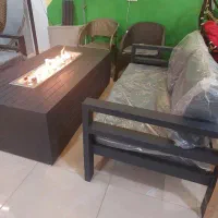مبلمان فلزی باغی به همراه  میز اتشدان  وسایبان|مبلمان خانگی و میز عسلی|بابل, |دیوار