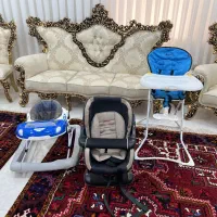صندلی غذا و ماشین کودک به همراه روروئک