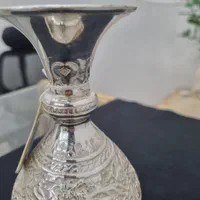 گلدان نقره عیار ۸۴۰ قلم کاری شده طرح گل و مرغ|جواهرات|تهران, گیشا|دیوار