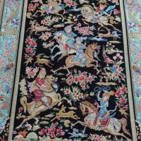 قالی دستبافت تمام ابریشم|فرش|قم, علی آباد سعدگان|دیوار