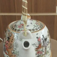 قوری چینی دسته چوبی|قوری، کتری، قهوهساز دستی|نجفآباد, نمازی|دیوار