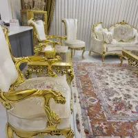 مبلمان ۹ نفره استیل چوب راش ورق طلا برای جهازیه|مبلمان خانگی و میز عسلی|مشهد, شهید فرامرز عباسی|دیوار