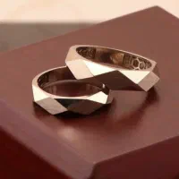 حلقه ست انگشتر ازدواج مدل ۶ضلعی حلقه و پشت حلقه
