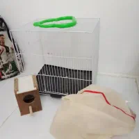 قفس پرنده با لانه و کاور و تاب