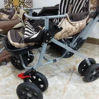 سرویس ۴ تیکه کالسکه و کریر و روروک و کیف نوزاد|کالسکه و لوازم جانبی|رودسر, |دیوار