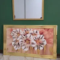 تابلو تکسچر نقاشی گل برجسته ورق طلا