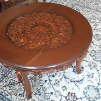 فروش مبل استیل منبت کاری با دو میز و شیشه روی آنها|مبلمان خانگی و میز عسلی|اصفهان, حسین‌آباد|دیوار