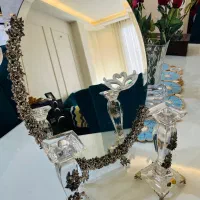 آینه شمعدان با شمعدان کریستال بوهمیا