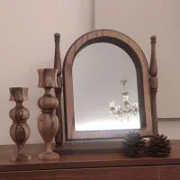 آینه و شمعدان چوبی