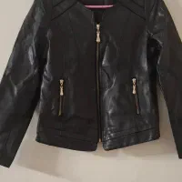 کاپشن چرم مشکی پالتو خز