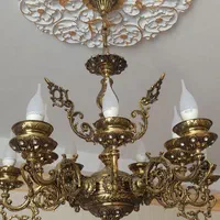 یک عدد لوستر برنزی ۱۰شاخه ، مجزا ، ۱۰شعله|لوستر و چراغ آویز|تهران, حکیمیه|دیوار