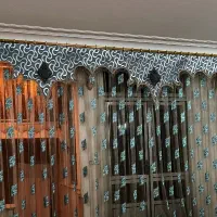 پرده حریر با دو عدد والان وکتیبه نمدی