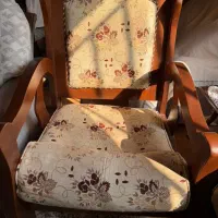 نیم ست ۳ عددی مبلمان چوب و میز جلوی مبل|مبلمان خانگی و میز عسلی|نشتارود, |دیوار