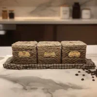 بانکه/ظرف سه عدیی قهوه/قند/چای