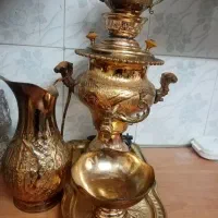 سرویس۵تیکه سماوربرنج ابکاری طلا