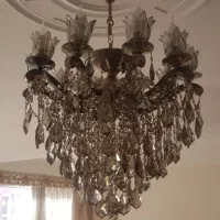 لوستر برنز و کریستال اتریشی قدیمی آنتیک ۷۰ سانتی|لوستر و چراغ آویز|تهران, اکباتان|دیوار