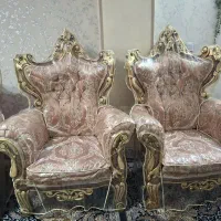 مبلمان سلطنتی ۹ نفره تمیز و سالم بهمراه میز عسلی|مبلمان خانگی و میز عسلی|آفتاب, |دیوار