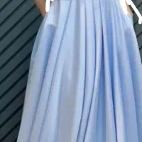 لباس مجلسی آبی آسمانی سایز۴۰ جنس ساتن