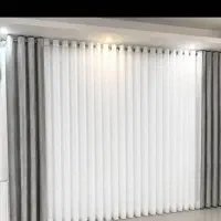 پرده حریر شاین همراه با آستر و مخمل و میله