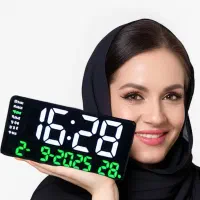 ساعت دیواری و رومیزیی دیجیتال بزرگ با تاریخ و دما