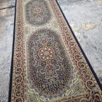 کناره۱در۴ فرش مشهد سرمه ای۱۲۰در۴/۵،،۳/۵