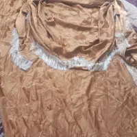 پرده ساتن گل برجسته با یالان طول۲/۹۰ عرض۳متر|پرده، رانر، رومیزی|بروجرد, |دیوار