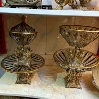ست ۴ تیکه بلور ساکورای ژاپن پایه برنز برنجیان