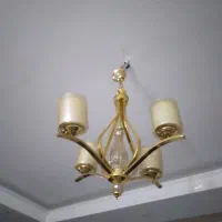 یک جفت لوستر طلایی و دیوار کوب سر سگ