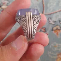 انگشتر نقره عقیق کبود|جواهرات|آران و بیدگل, |دیوار