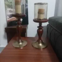 یک جفت شمدانی چوبی