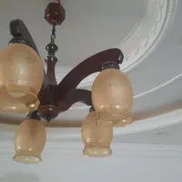 دوتا لوستر چوبی بسیار شیک ۵ شاخه