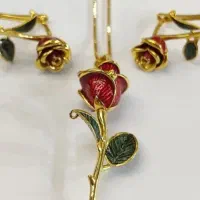 نیم ست طلا گل رز