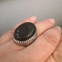 انگشتر عقیق کرزی و زمرد جی