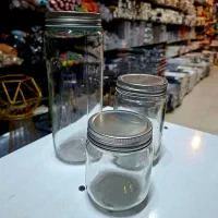 جار شیشه ای با درب فلزی