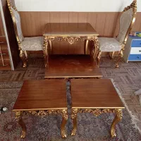 مبل سلطنتی ۹ نفره همراه با میز غذا خوری چهارنفره|مبلمان خانگی و میز عسلی|مرند, |دیوار