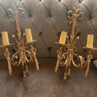 دیوارکوب دو شاخه تمام برنز|لوستر و چراغ آویز|تهران, الهیه|دیوار