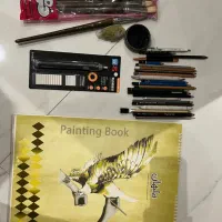لوازم نقاشی طراحی سیاه قلم ذغال و کنته